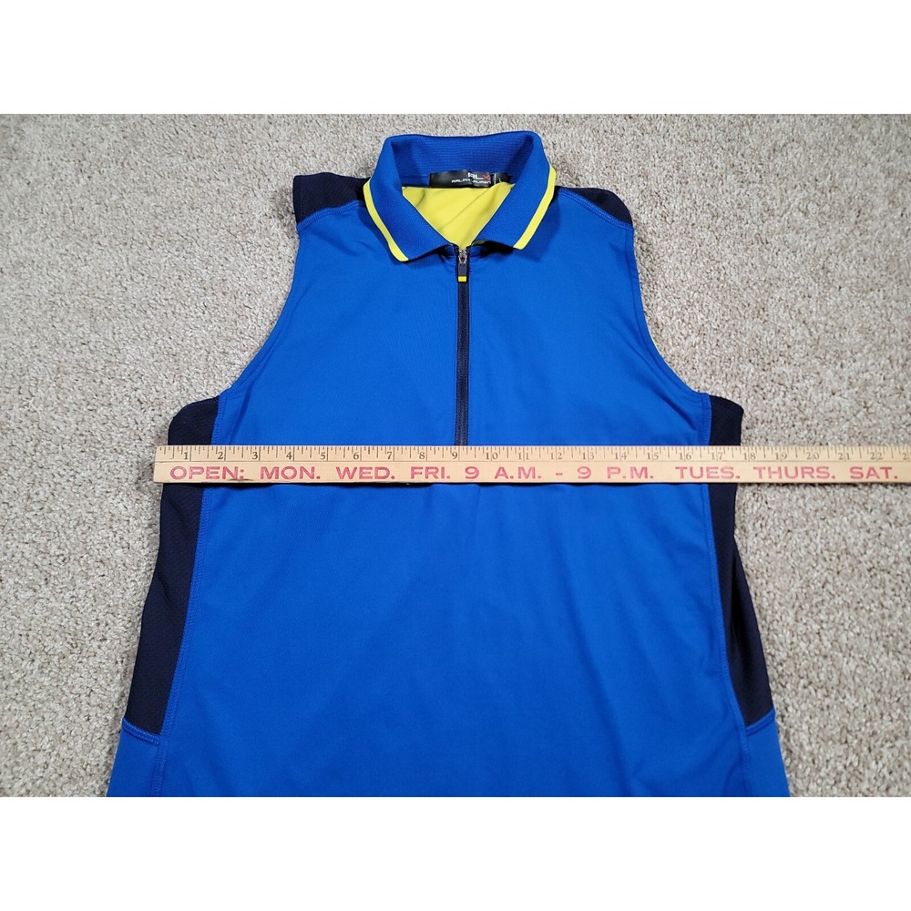 Ralph Lauren RLX Vest Jacket Womens Large Stretch 1/2 Zip Racerback Blue Golf - Picture 11 of 13